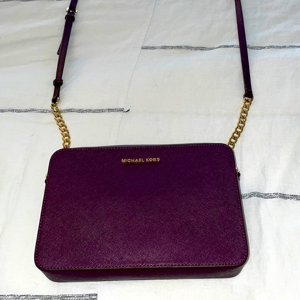 Michael Kors purple/eggplant crossbody bag
